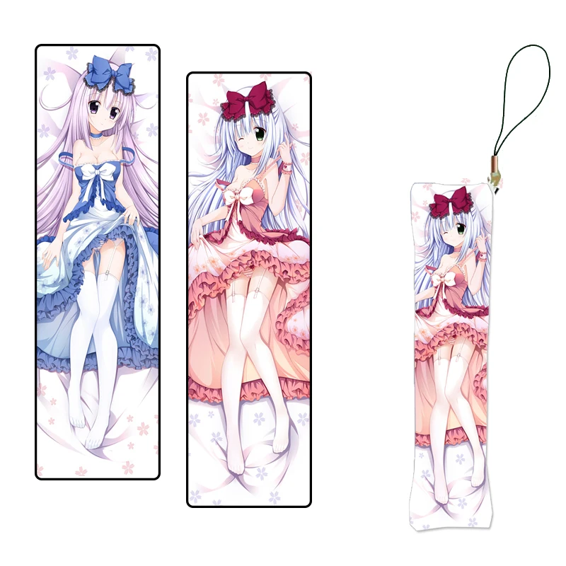 

Kawaii Anime Keychain Alice Or Alice Mini Dakimakura Strap Rise Airi Plush Pillow Pendants Custom Key Chain Double Sided Gift