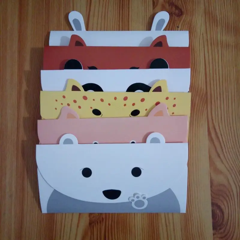 200 шт. конверт с изображением животных из мультфильма открытка надписью Thank Card