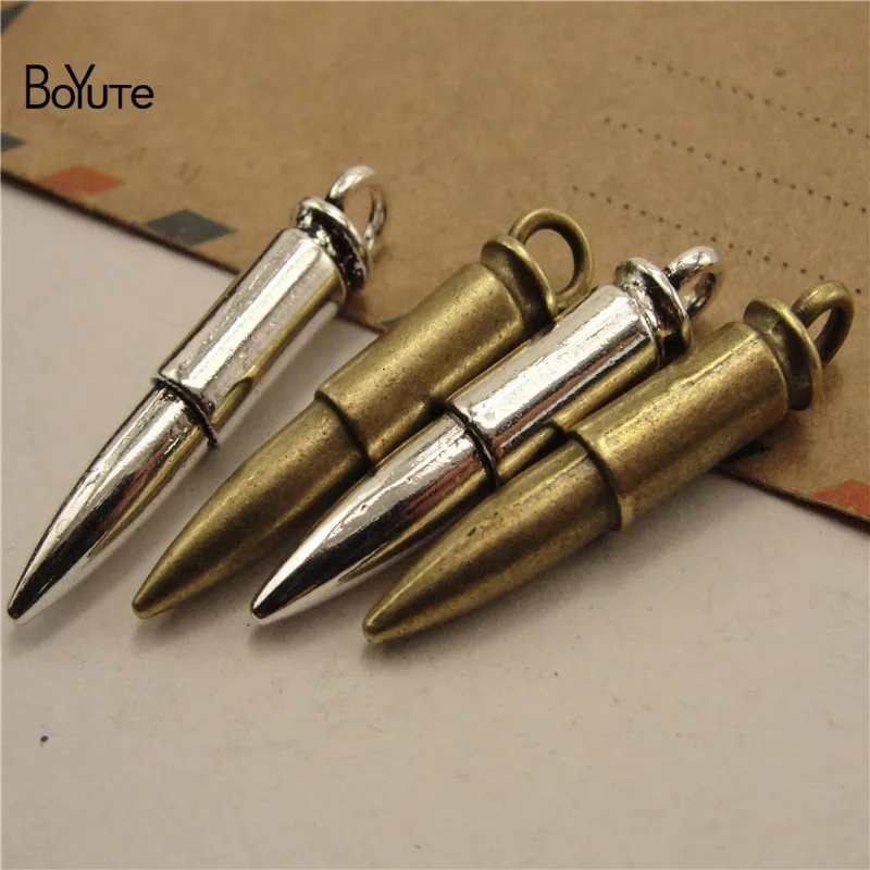 BoYuTe (50 PiecesLot) Metal Alloy 3312MM Bullet Pendant Charms Diy Hand Made Jewelry Accessories (1)