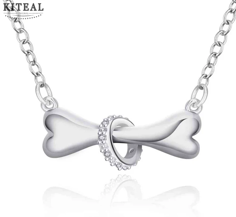 

Dropshipping Hot Paw silver necklace dog bone Tag rolo Bell 18inch Pendant necklace Doggie cute Puppy Pet wholesale jewelry