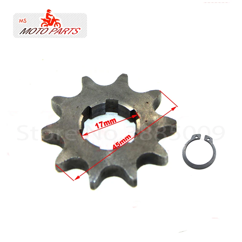 

428 10 T Tooth 17mm ID Front Engine Sprocket for 50cc 110cc Sunl Kazuma Dirt Pit Bike ATV Quad Go Kart Buggy Scooter Motorcycle