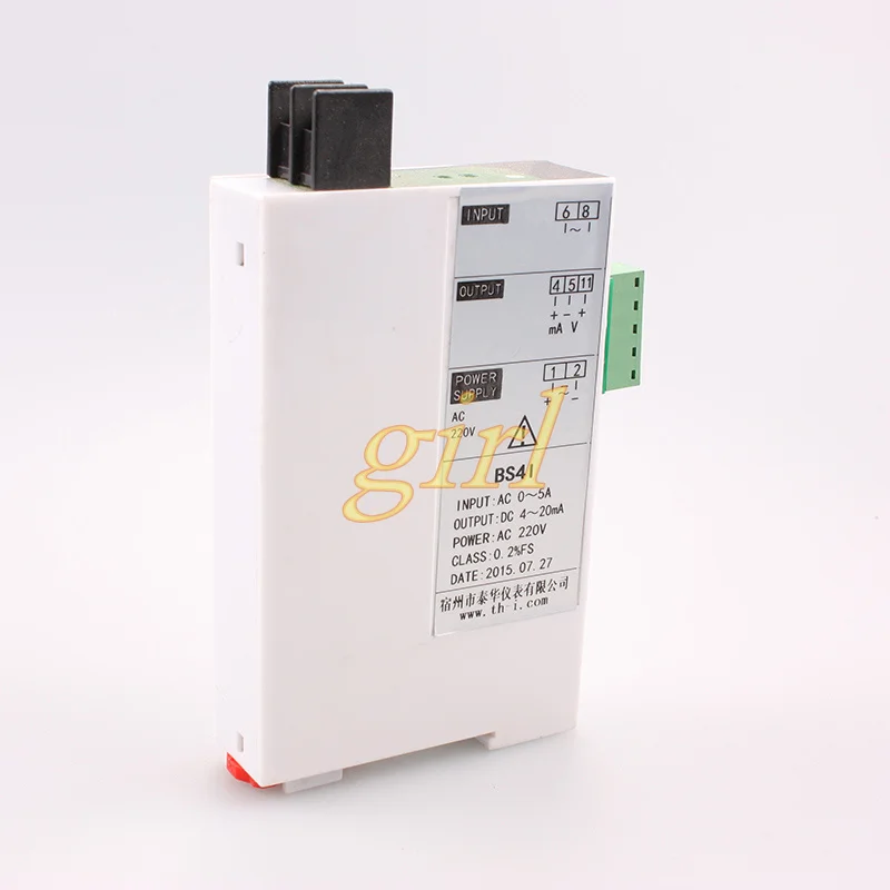 

Single phase AC current transmitter power signal isolator AC0-5A turn 4-20mA output 0-5V 0-10V