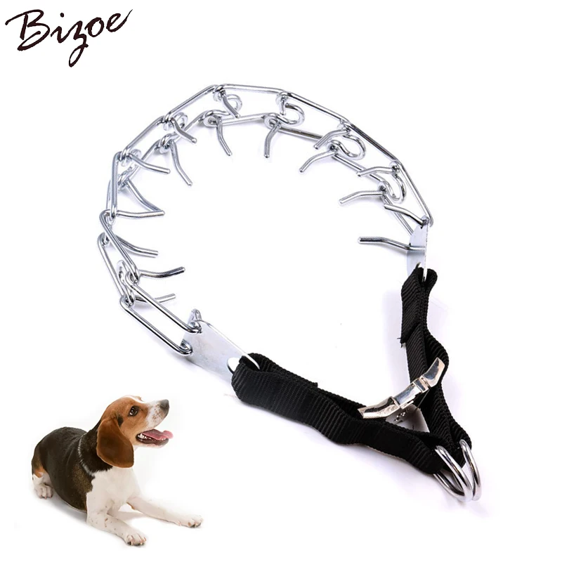 Professional Metal Pinch Dog Training Chain Collar Prong Pet Choke