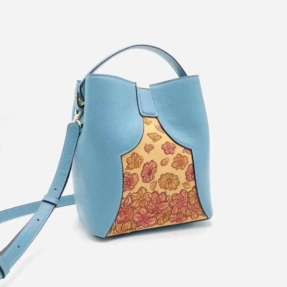 SUWERER новые женские сумки из натуральной кожи роскошные сумки известный бренд ручной работы роскошная кожаная сумка сумки на плечо - Цвет: blue