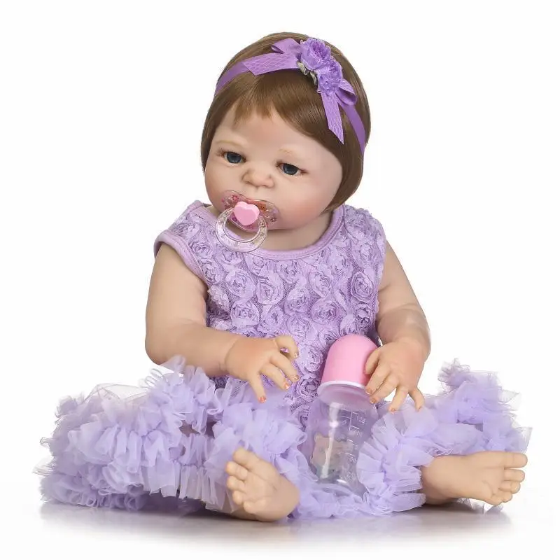 Мягкий силиконовый кукла реборн 23 &quotReborn Baby Doll девушка всего тела винил