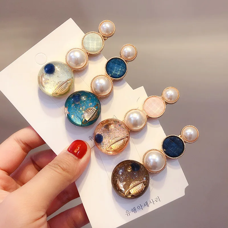 

2019 New Korea Style Duckbill Hair Clip Simple Cute Starry Sky Pentagram Star Hair Pins for Girl Women Fashion Hair Accessories