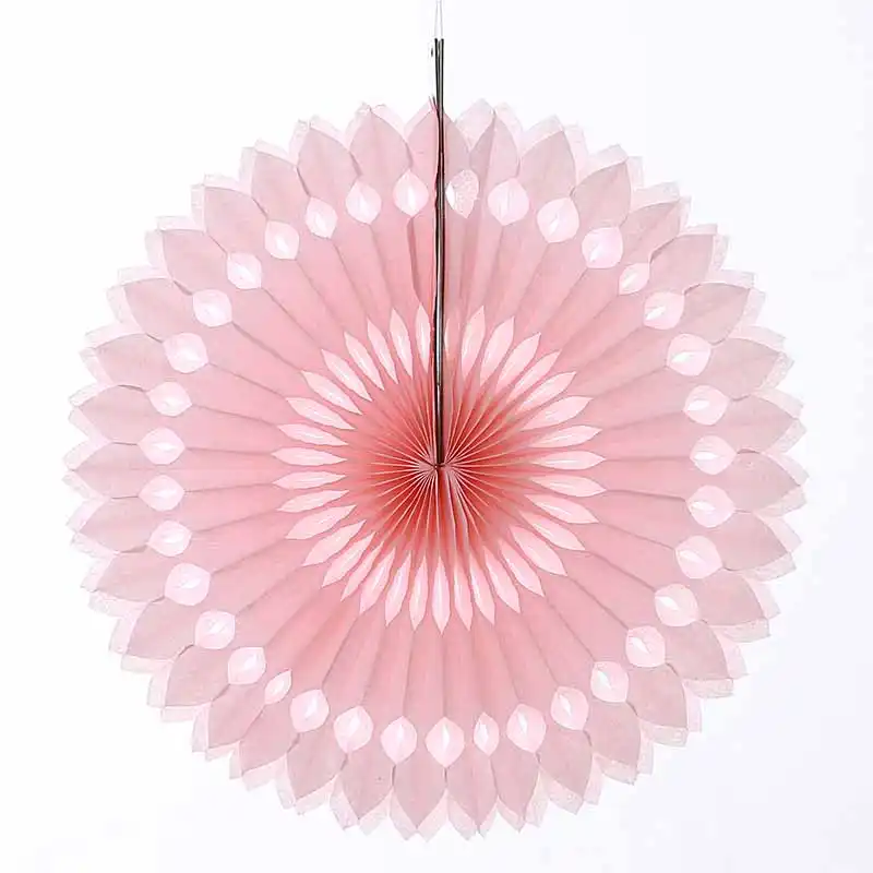 1pcs Foldable Eyelet Tissue Paper Fan Collection Round Hanging