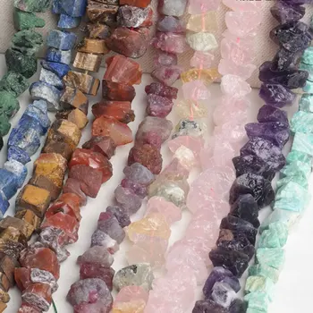 

Natural Freeform Amethysts Prehnites Smoky Clear Rose Quartzs DIY Loose Stone Beads For Jewelry Making Beads accessories 15''