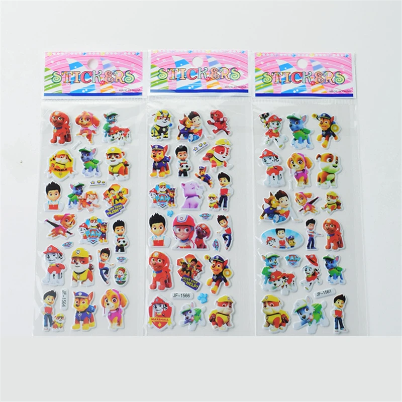 Paw Patrol Dog Sticker toy 6pcs/set Patrulla Canina Harmless Ryder Skye Everest Action Figures Paste Toy Kids Children Toy Gifts