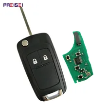PREISEI 2 кнопки в комплекте флип Автомобильный Дистанционный ключ для Opel Vauxhall ключ Замена 433 МГц ID46 Электронный чип
