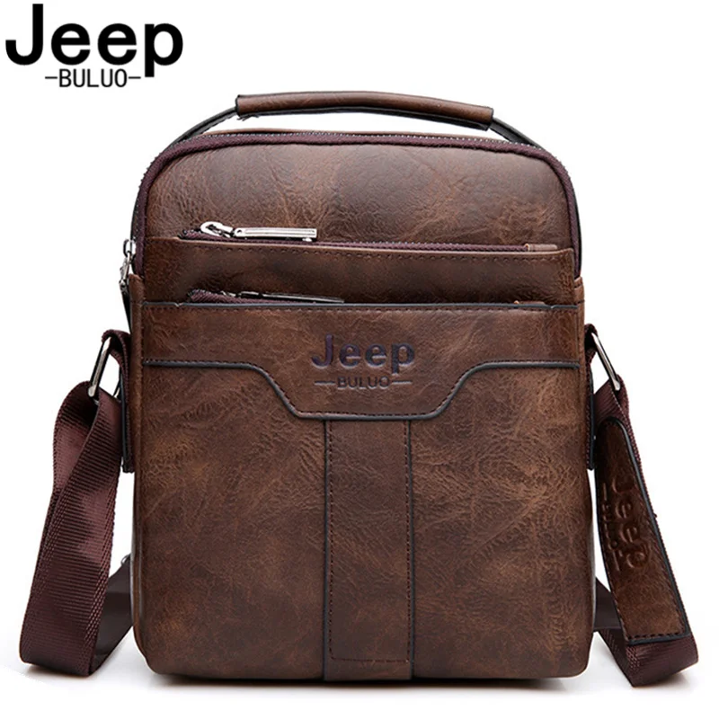 Мужские брендовые деловые сумки jeep buluo коричневая сумка из спилковой кожи на