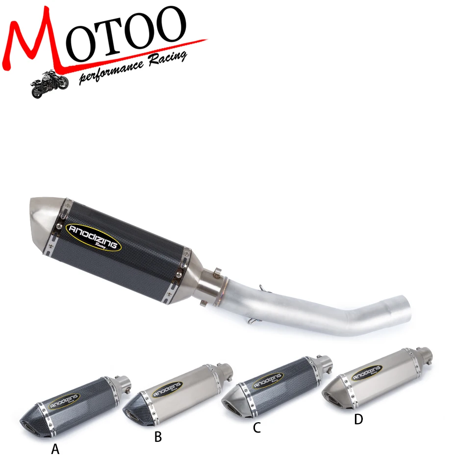 

Motoo - Motorcycle Exhaust middle pipe Round Muffler with exhaust for kawasaki z750 2010-2014 without exhaust Slip-On