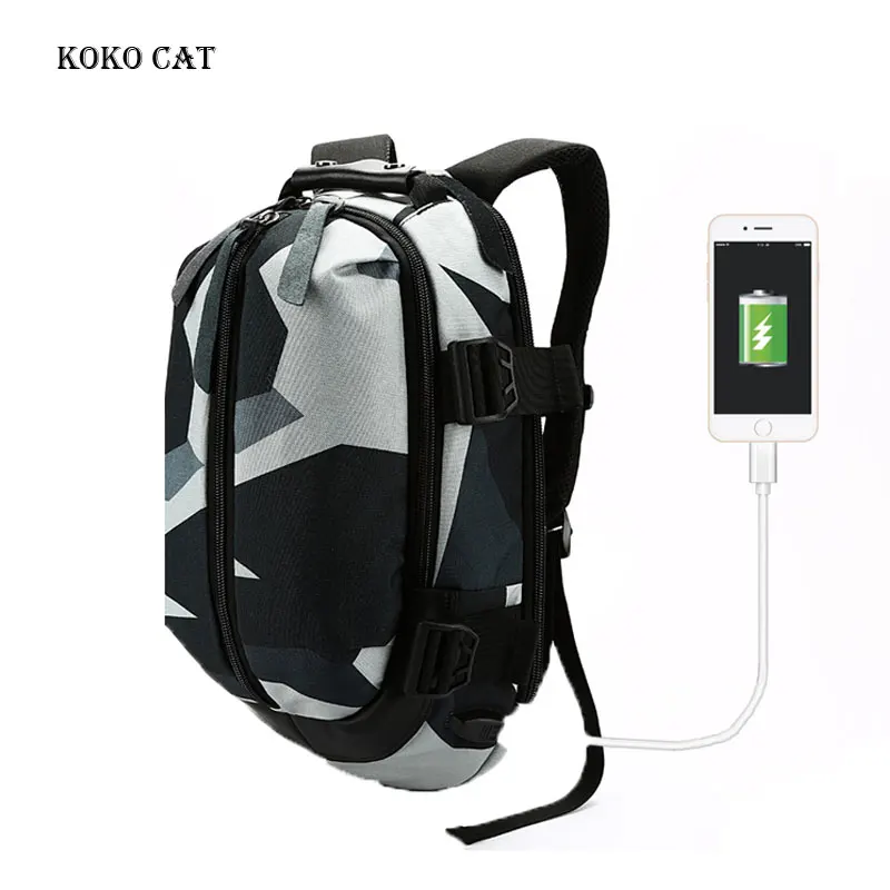 

Men USB Charging School Backpack Oxford Waterproof Backpack for Teenagers Women Camouflage Hiking Travel Laptop Bag Male Mochila
