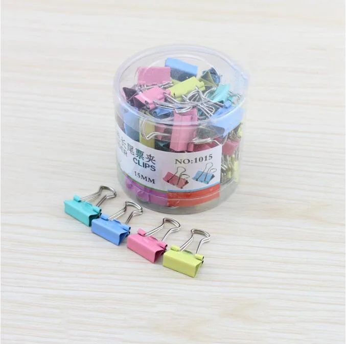 

60pcs/set 15mm Colorful Metal Binder Clips Paper Clip Office Stationery Binding Supplies
