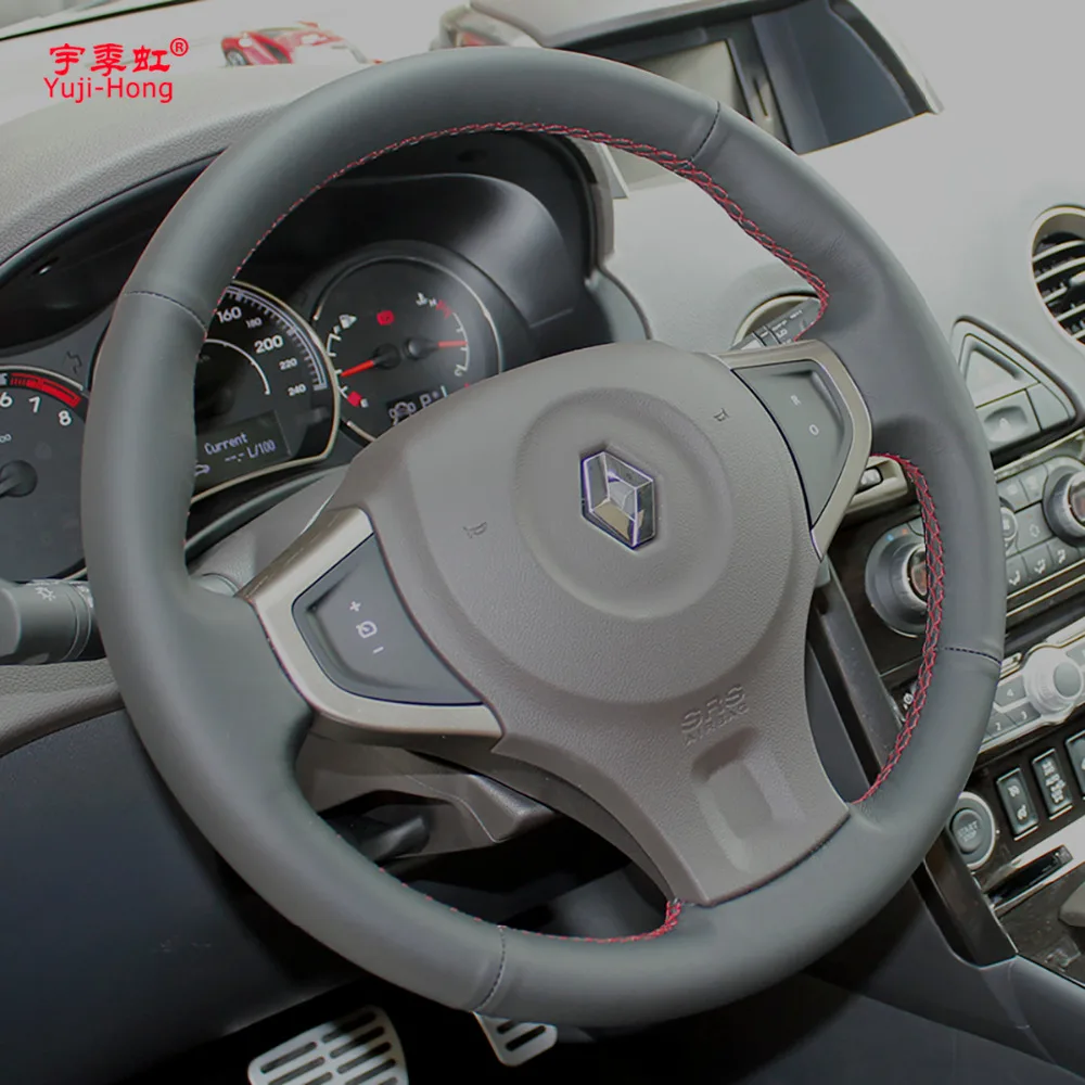 Автомобильные рулевые Чехлы для Renault Koleos 2009- ручная работа искусственная кожа рулевая крышка