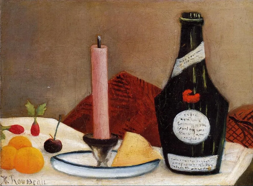 

Высококачественная картина маслом, изображения на холсте, розовая свеча (1909-1910), картина Анри Руссо, ручная роспись