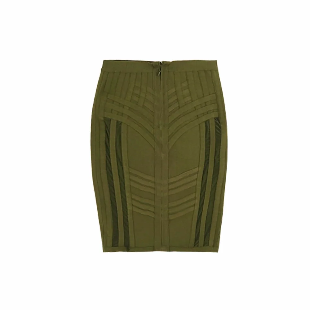 Новое поступление Женская сексуальная Зеленая бандажная юбка вязаная эластичная дизайнерская юбка-карандаш
