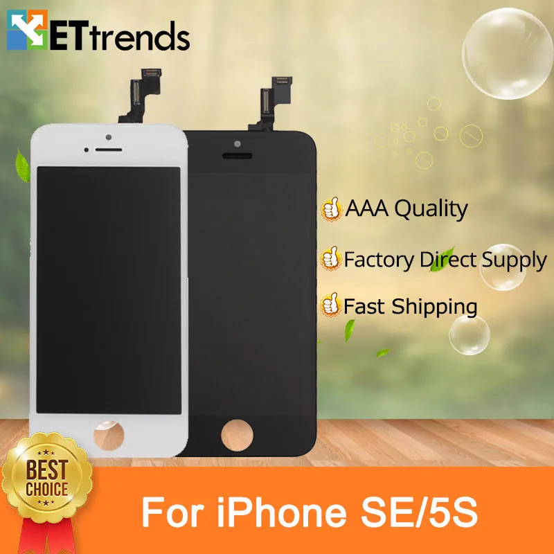 

5PCS/LOT Quality AAA No Dead Pixel LCD display for iPhone SE/5S LCD Screen Digitizer Touch Screen Full Assembly Free ship
