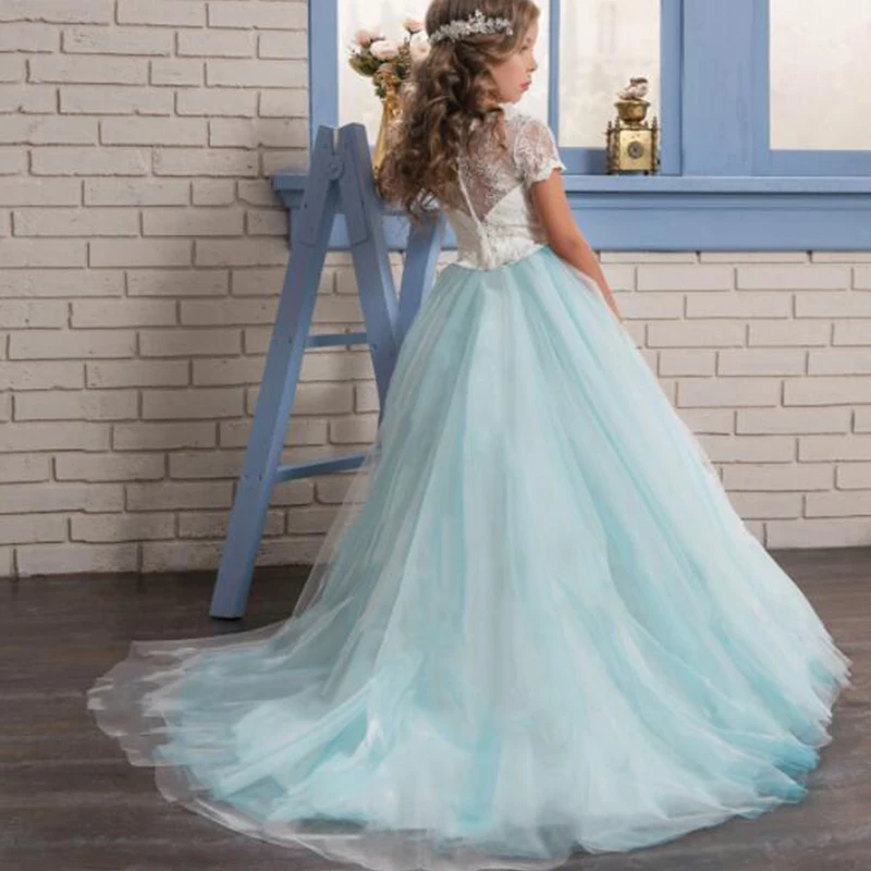 Элегантное платье принцессы с цветочным рисунком для девочек; детские пушистые наряды; Детский костюм для свадебной вечеринки; нарядная одежда для подростков