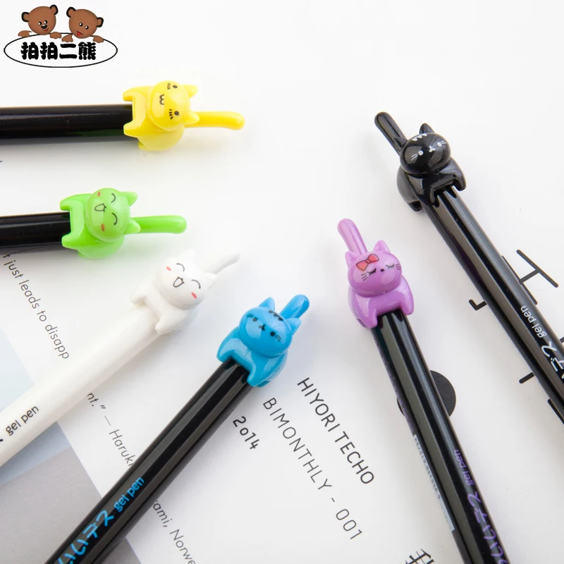8 pcs/Lot Kawaii cat pen for writing 0.5mm ballpoint black ink gel pens