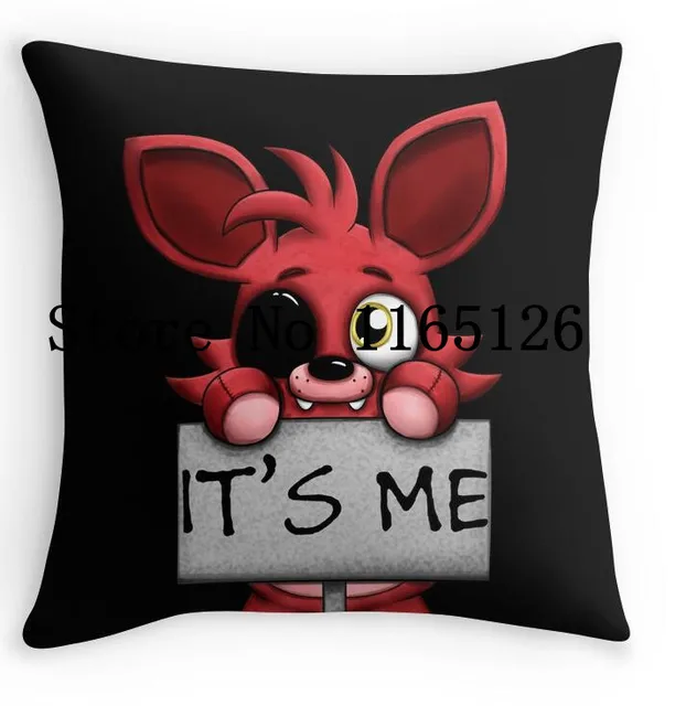 Cool FNAF Plush Foxy Durable Square Pillowcase Cover Invisible Zippered