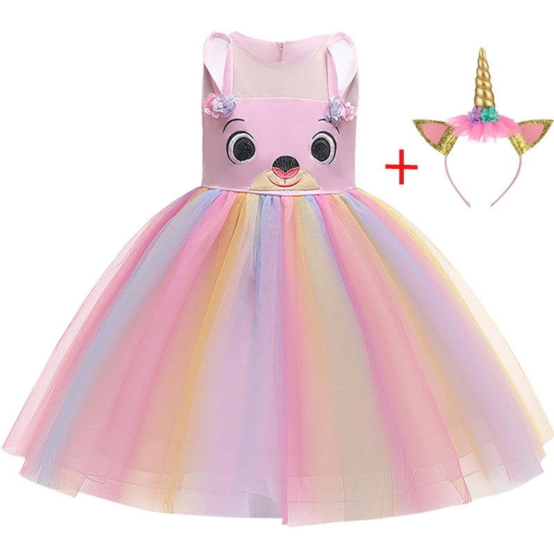 Robe Princesse Arc En Ciel Pour Filles Vetements D Anniversaire Pour Enfants De 2 3 4 5 6 7 Ans Aliexpress