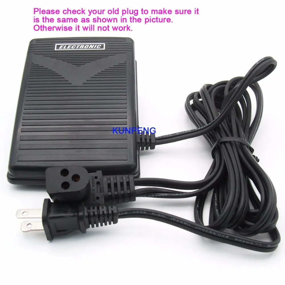 3 Prong Power Cord Foot Pedal Control FIT FOR Singer Sewing Machine