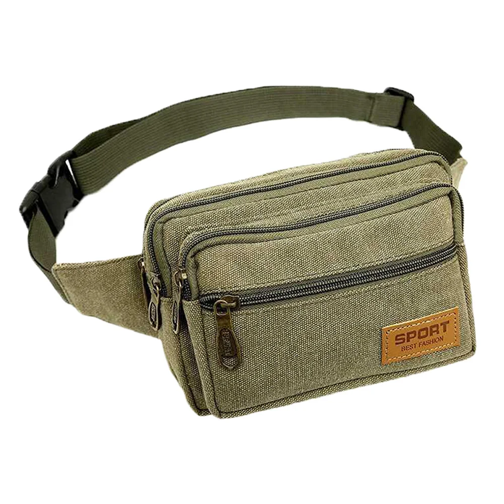 

Men Waist Bag Anti Dirt Colorful Gift Casual Money Messenger Pocket Large Capacity Travel Adjustable Belt Canvas Pouch Zipper