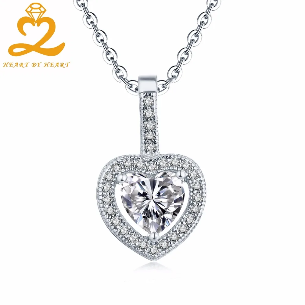 Heart Style Pendants Necklaces Costume Jewelry Suspension with Sterling