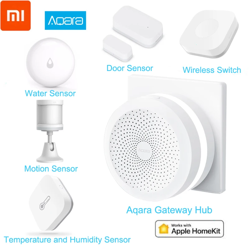 Acheter Xiaomi Aqara Maison Intelligente Kits Passerelle 2 Moyeu Capteur De Fenêtre De Porte Corps Humain Sans Fil Commutateur D eau D humidité Capteur Aqara Lampe Cube