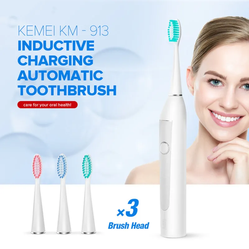 

Kemei Electric Toothbrush Professional Ultrasonic Washable Inductive Household charging Automatic Toothbrushes For Home Travel