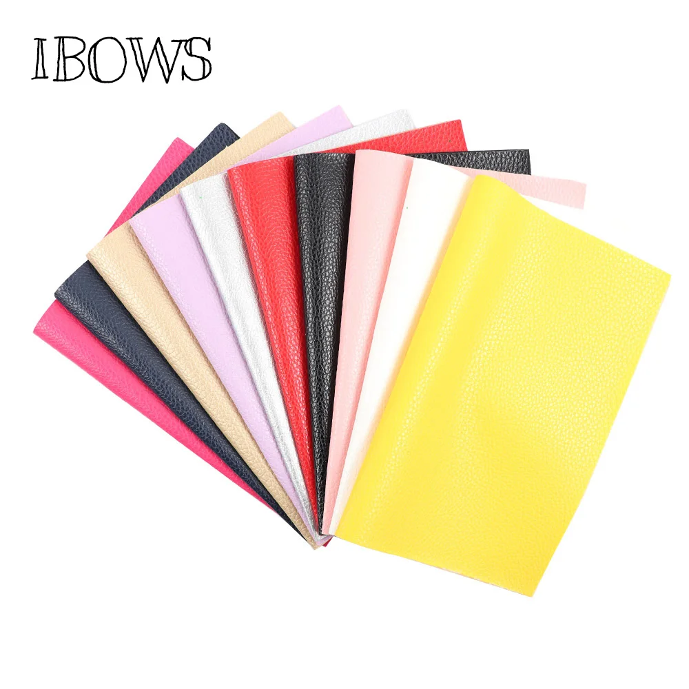 IBOWS 22*30cm Litchi Pattern Faux Leather Fabric F