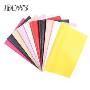 IBOWS 22*30cm Litchi Pattern Faux Leather Fabric For Sewing Artificial