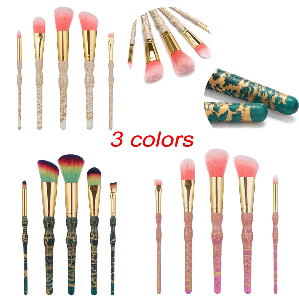 

2019 hot sale 5 PCS Wooden Foundation Cosmetic Eyebrow Eyeshadow Brush Makeup Brush Sets Tools Contour Soft Synthetic Brushes
