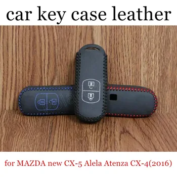 

Only Red fit for MAZDA new CX5 Alela Atenza CX4(2016) Genuine leather car key case cover Hand sewing DIY great sale