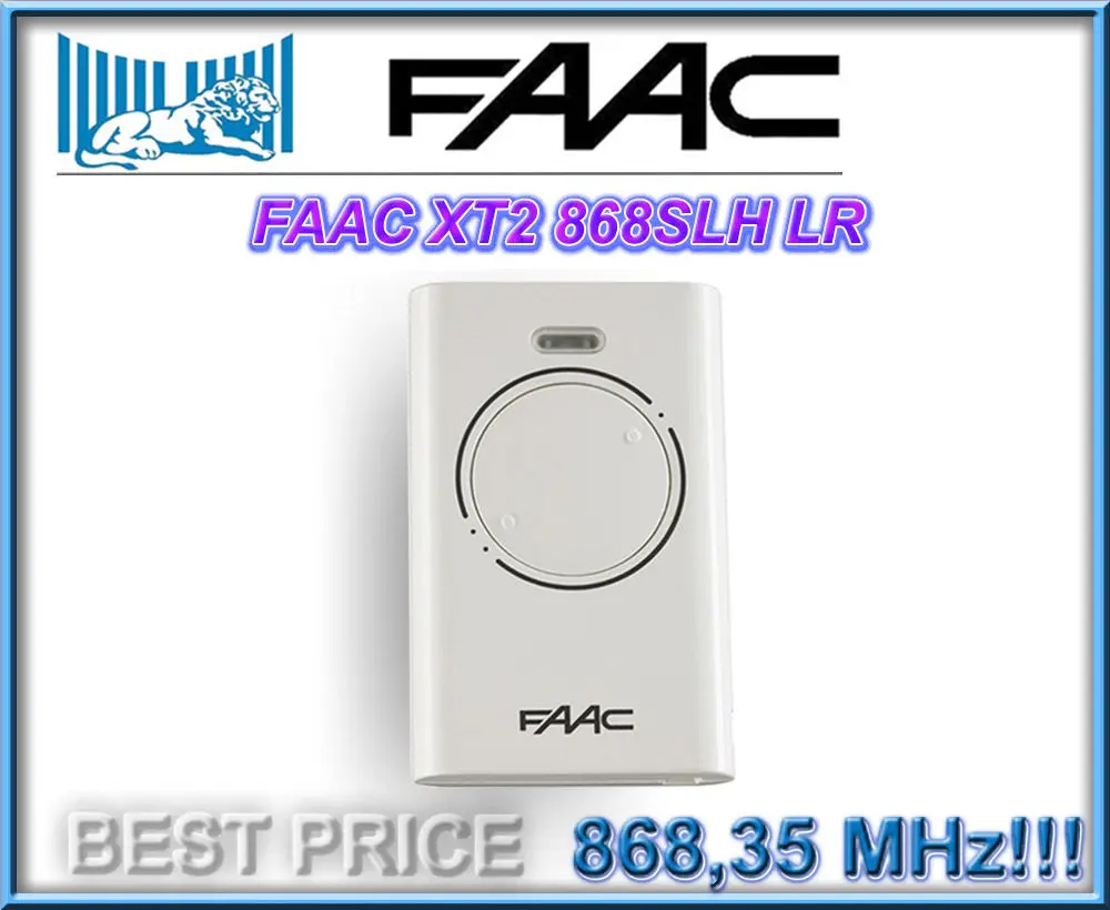

For FAAC XT2 868 SLH LR (XT2 868 SLH) handsender 868,35MHz Rolling code