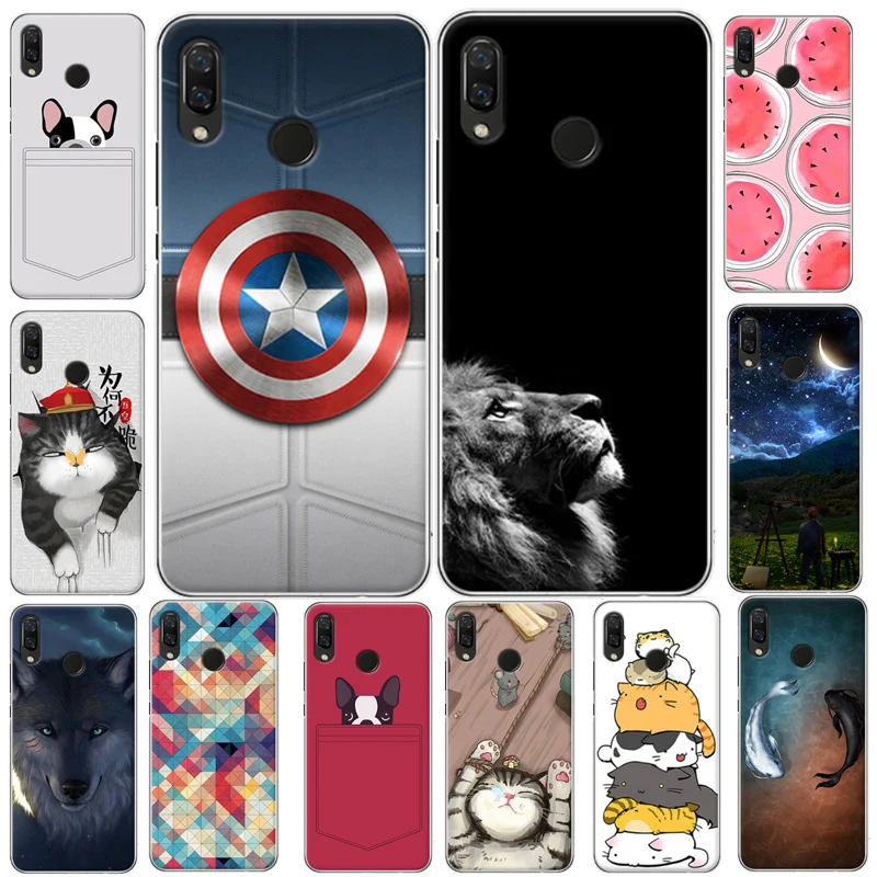 

For Huawei Nova 3i Case Soft TPU Silicone Cover Cute Cat Dog Cartoon Coque For Huawei P Smart Plus 6.3 inch Nova 3i INE-LX1 Case