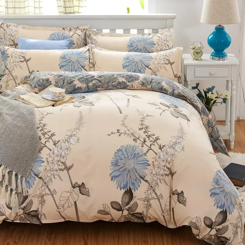 Reactive Print bedding sets luxury include Duvet Cover Bed sheet