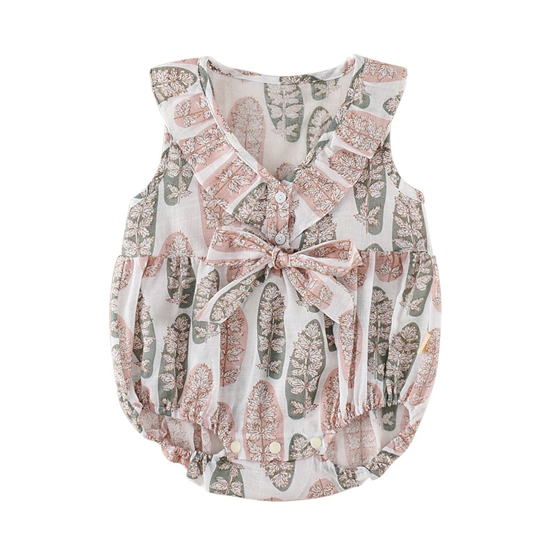 

lovely Summer Models Jumpsuit Baby Girls star print Cotton bow Clothing Triangle Kazakhstan romper cool Summer Clothes