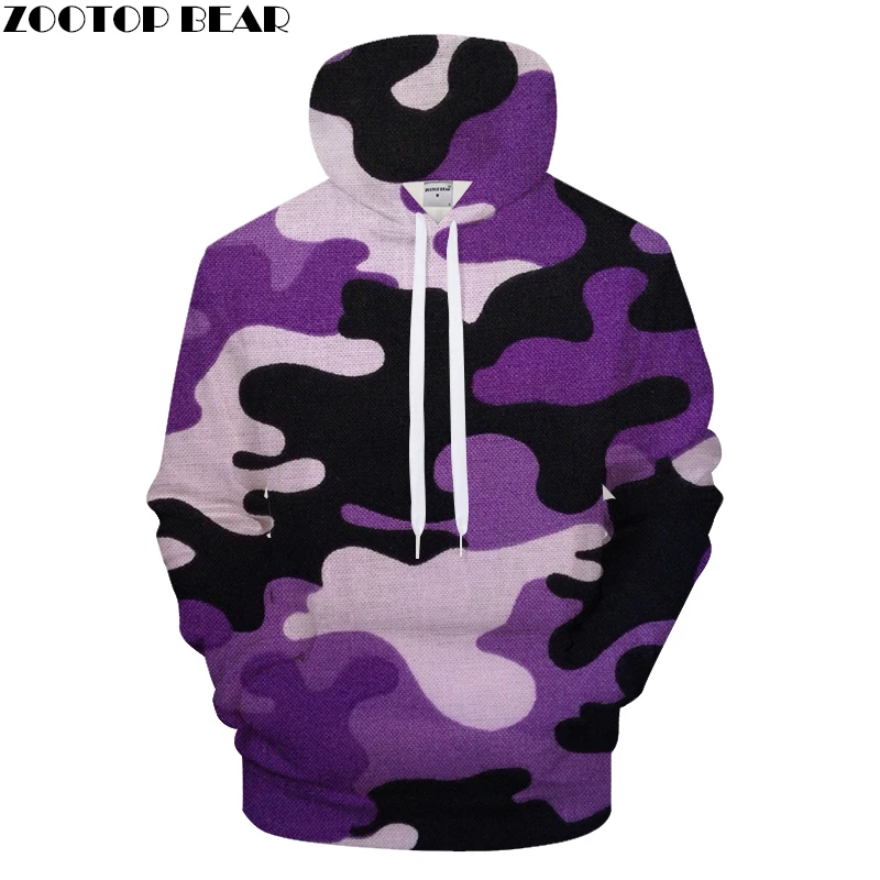 Purple Camo Unisex Hoodies Sweatshirts 