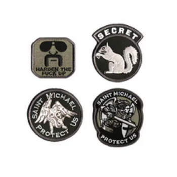 

10pcs/lot 3D Embroidery armband Loop And Hook Men in Black patch badges squirrel patch Secret Squirrel patch Black man patches