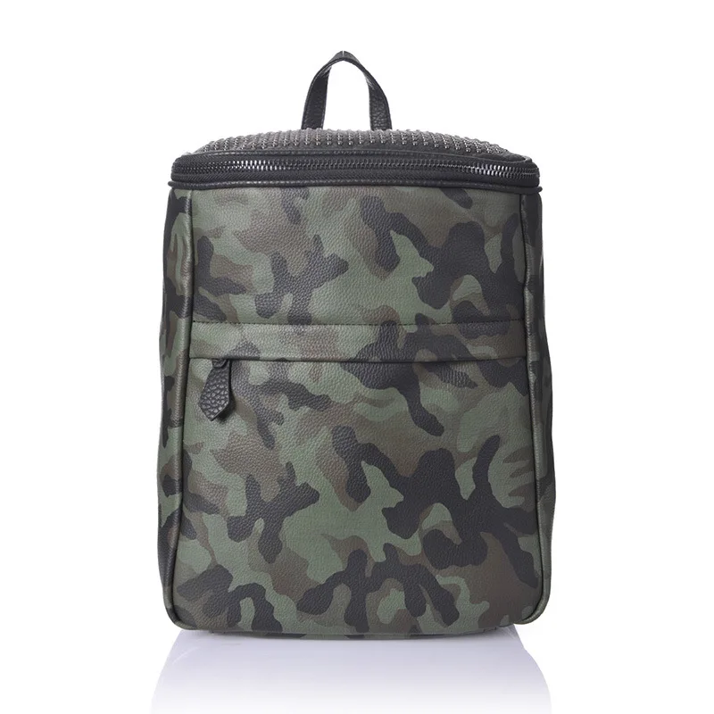 Designer rivet men's backpack high qauality PU leather casual backpacks