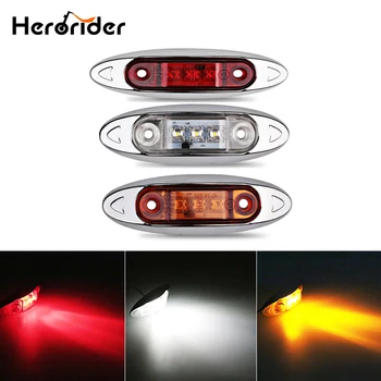 

10PCS AMBER Yellow White Red Waterproof Side Marker Lights Clearance Lamp Trailer Truck Bus Car 3 LED 12V 24V