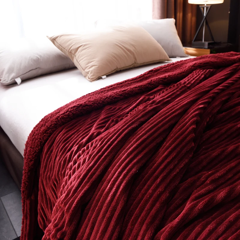 IDouillet пушистое толстое Флисовое одеяло из шерпы для кровати, дивана, дивана, путешествий, бархатное покрывало 150x200 см, 200x230 см, бордовый, синий, сиреневый