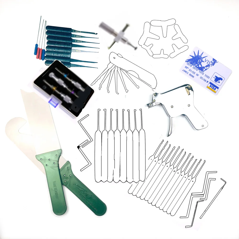 

Hot!Super Locksmith Tools Combination Pick,Lock Gun 3pcs Tubular Tool Door Slip Sheet Lock Tool Card Tool Kaba Dimple Tool