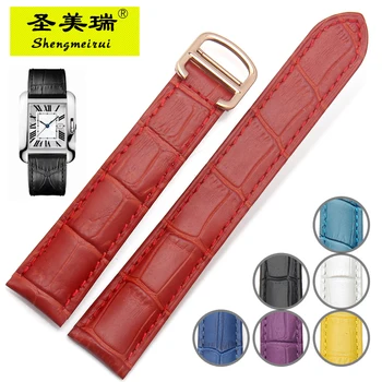 

16MM 18MM 20MM Color leather strap Black Brown Blue FOR SOLO TANK W5200005/TORTUE Men's & Women's Quartz Watch Accessories