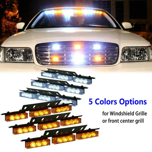 New LED Emergency Vehicle Flashing Light 6x9 Strobe Light Front Grille