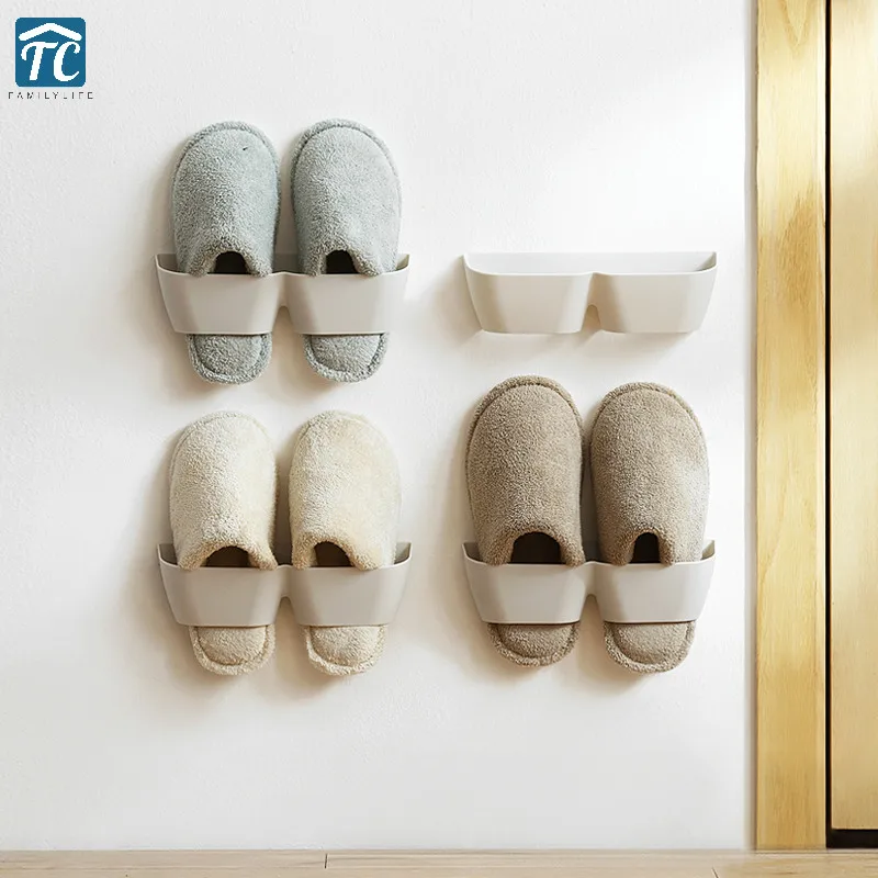 Wall mounted Simple Shoe Rack Two Pack Space Living Room Slippers