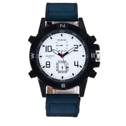 Военная Кварцевые Для мужчин часы Холст часы спортивные Masculino часы большой циферблат наручные часы Relogio reloj