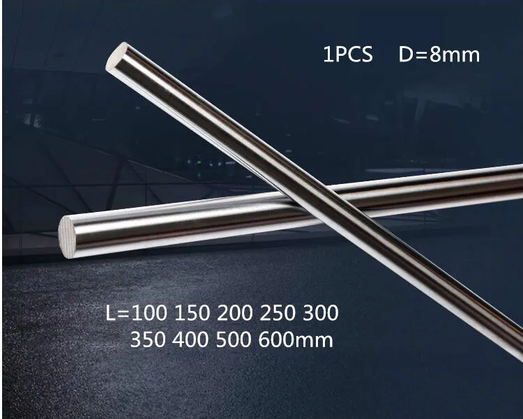 

8mm linear shaft 100 150 200 250 300 350 400 500 600 mm Chromed Hardened Rod Linear Motion Shaft cnc parts 3d printer parts